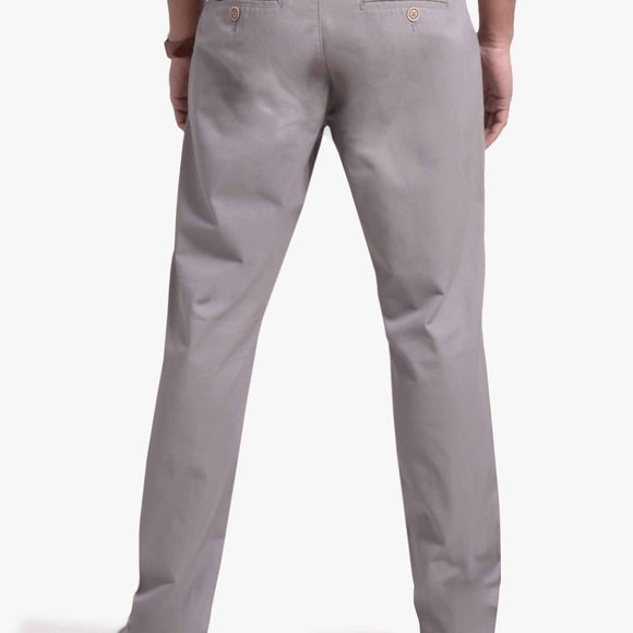 OLGYN Men’s Pleated Front Gray Chino Pant - Picture 2 of 4